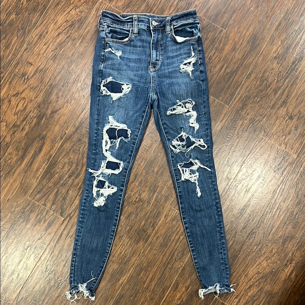 American Eagle Distressed Blue Jeans for Women